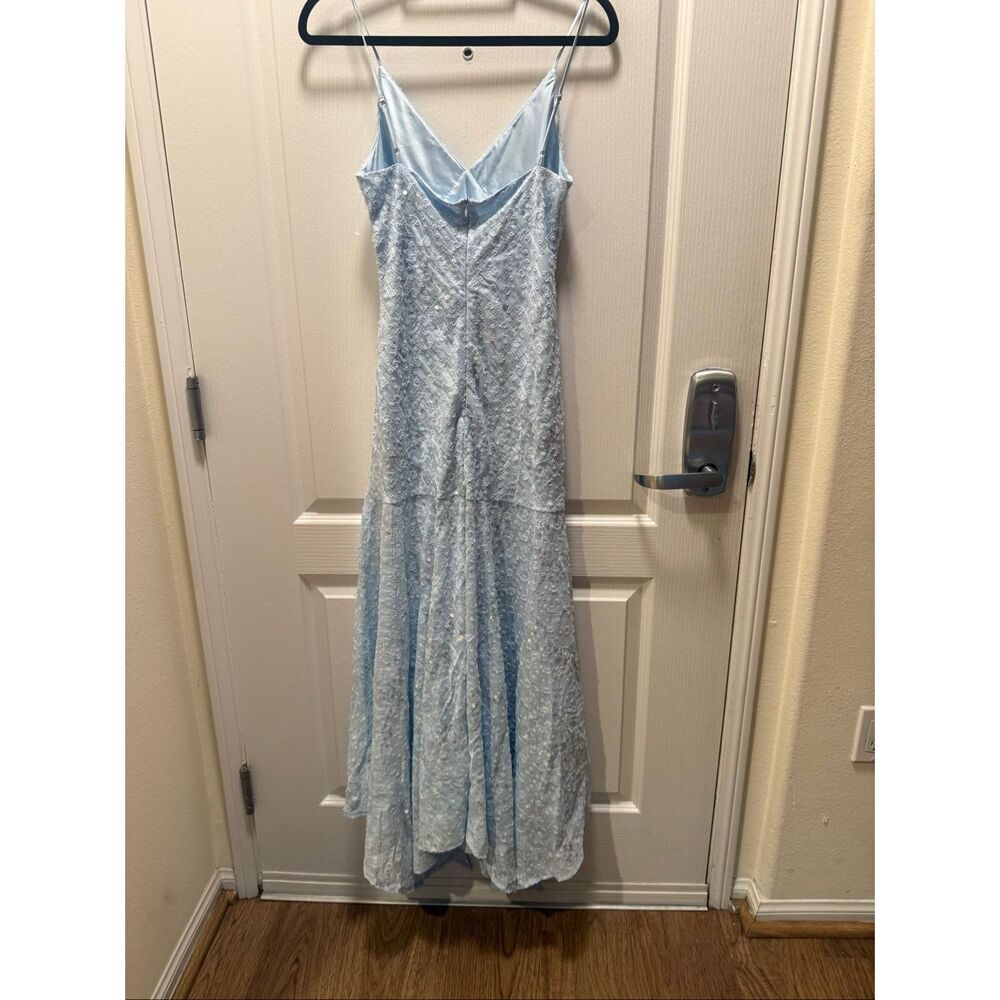 Line & Dot Women's Eros Maxi Dress in Sky Blue Sequined Voile Fabric size XS NWO - Picture 6 of 9